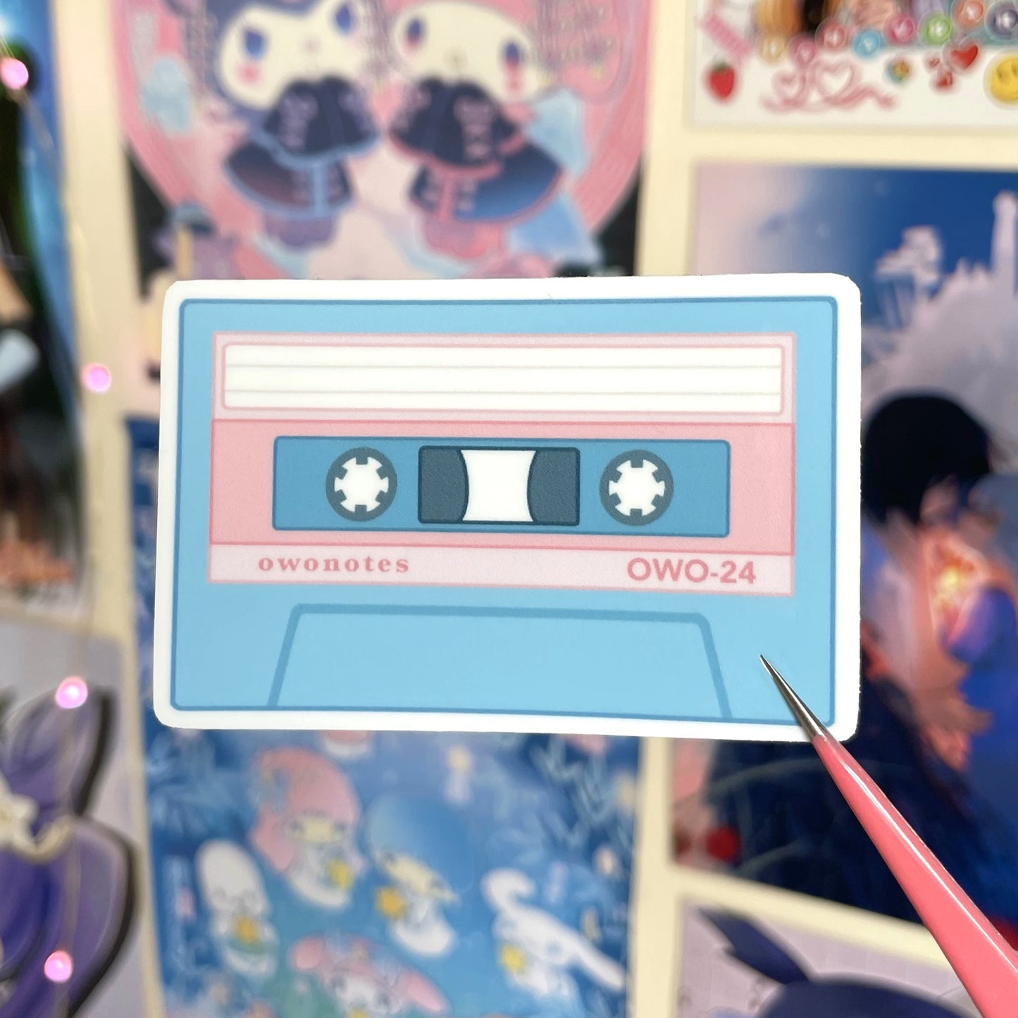 Blue Cassette Vinyl Sticker