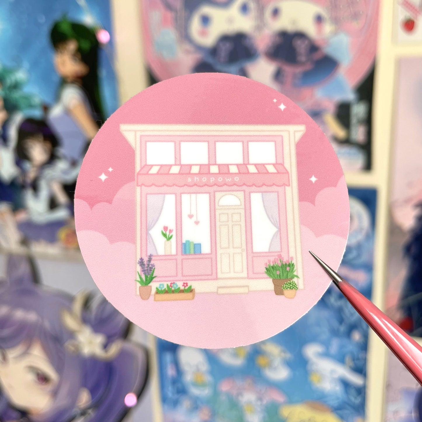 Round Shopowo Vinyl Sticker