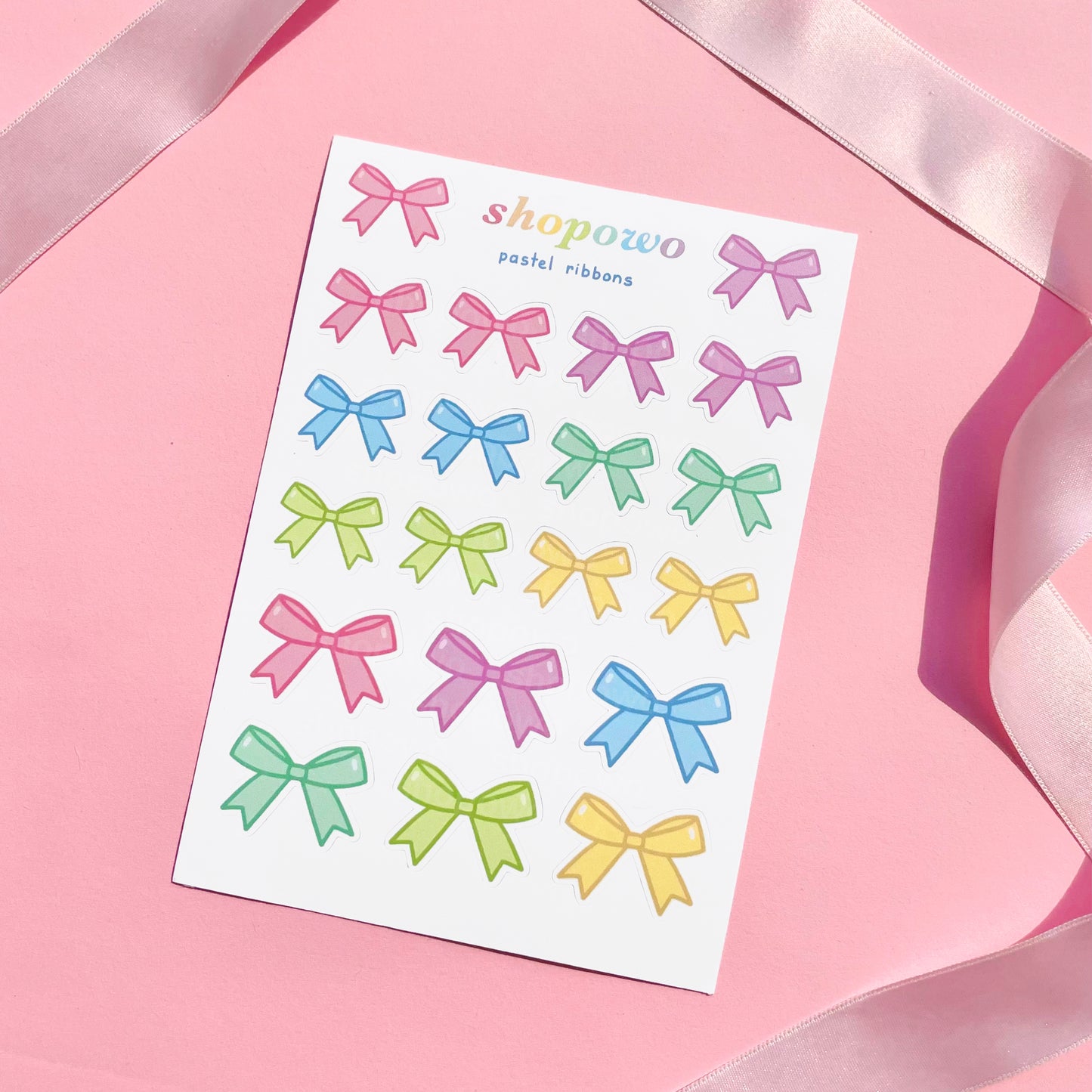 Pastel Ribbons Sticker Sheet